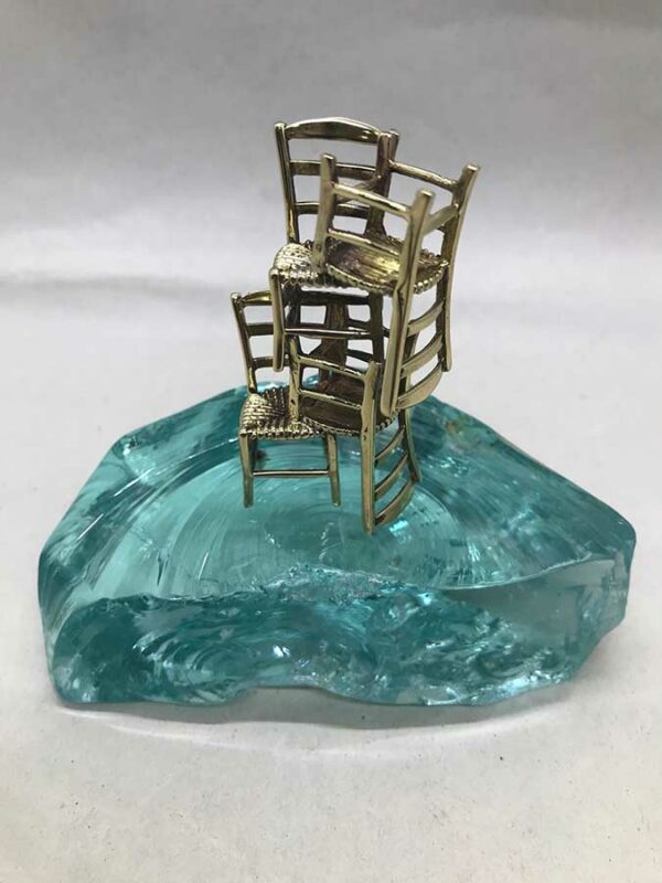 Καρέκλες τετραπλές σε γυαλί